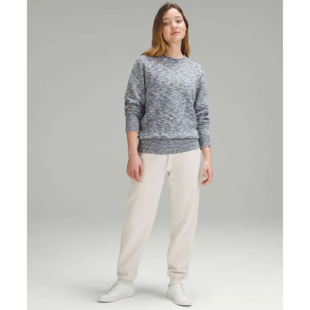 Lululemon Boxy Cotton-Blend Sweater Fisherman Knit‎ in Blue Gray Size Small - Picture 13 of 13